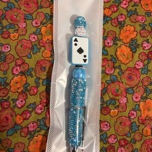 Blue Glitter Poker Pen